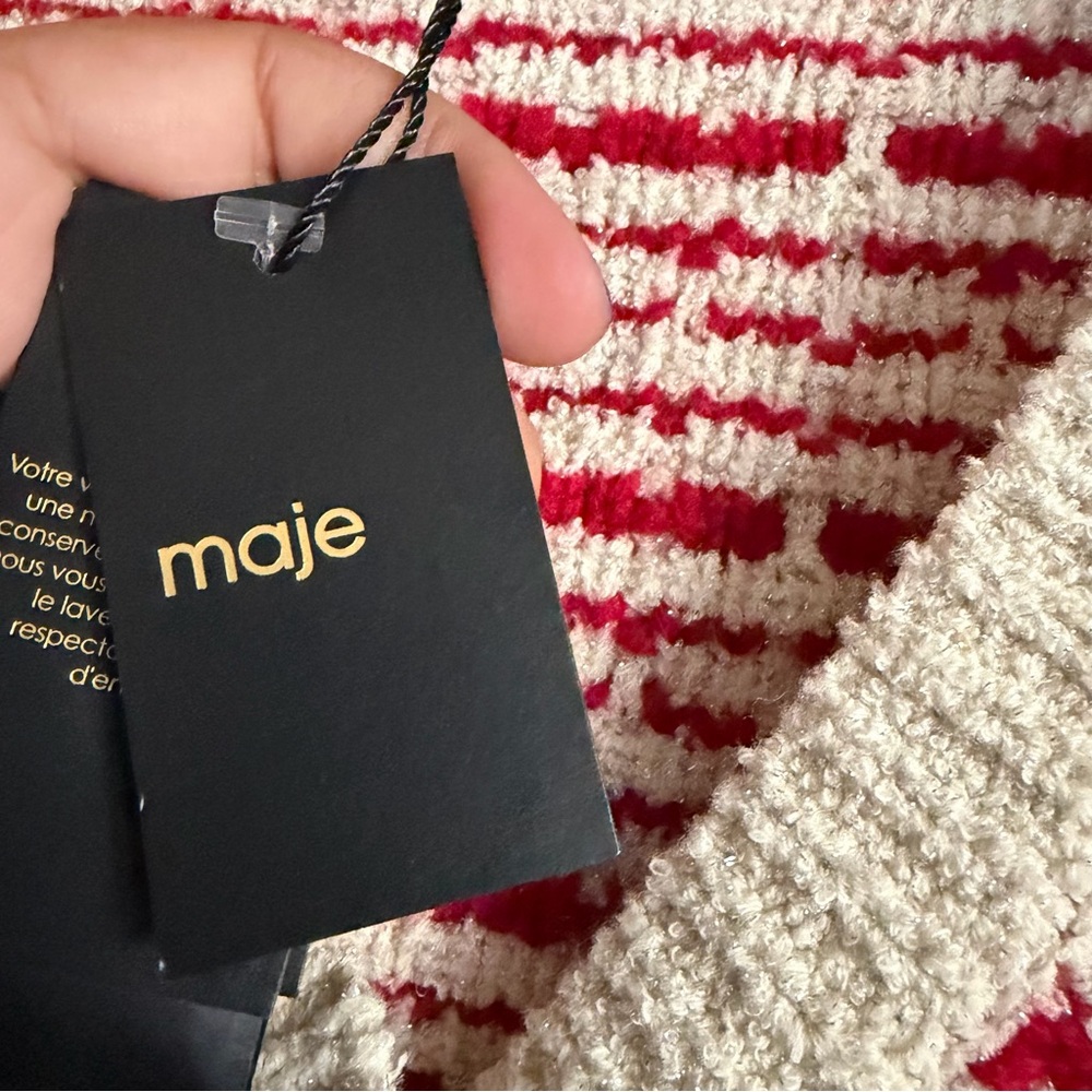 Maje Two-Tone Tweed-Effect Knit Cardigan Size 2 (US Size Medium) NWT - Picture 7 of 13